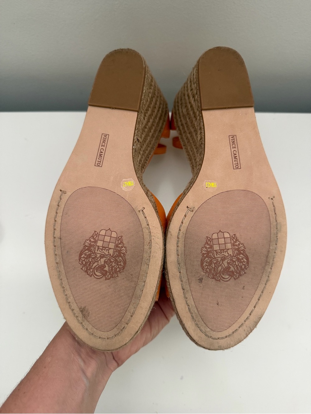 Vince Camuto Orange Espadrille Wedge Sandals with Ankle Strap sz 11 - Picture 6 of 6